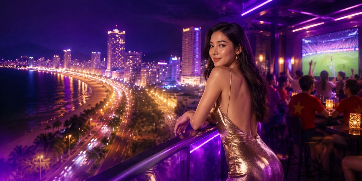 Ánh đèn neon Nha Trang về đêm gắn với trải nghiệm hoàn cược live casino